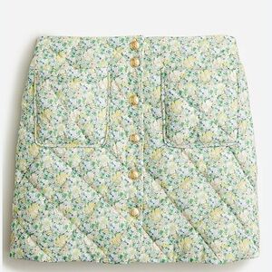 J. Crew Limited-edition quilted button-front mini skirt Liberty  NWOT Size 14